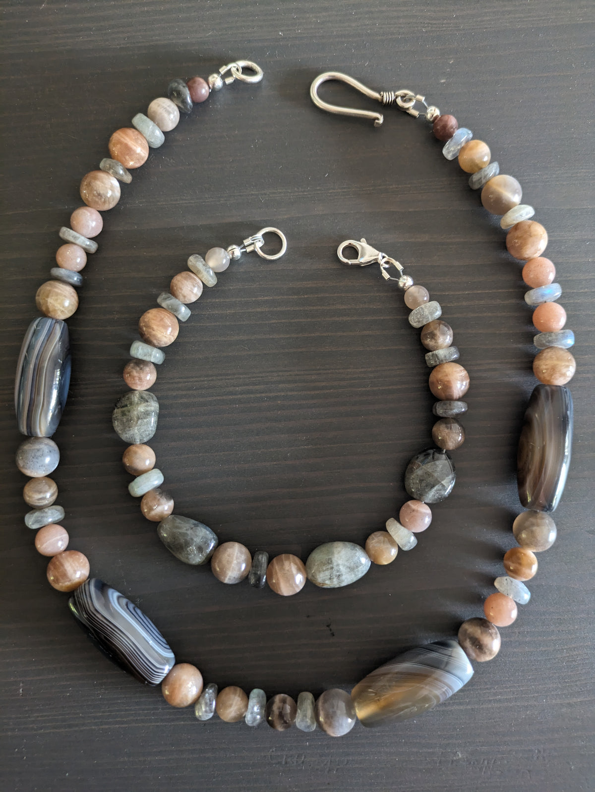 SUNSTONE x LABRADORITE x BANDED AGATE