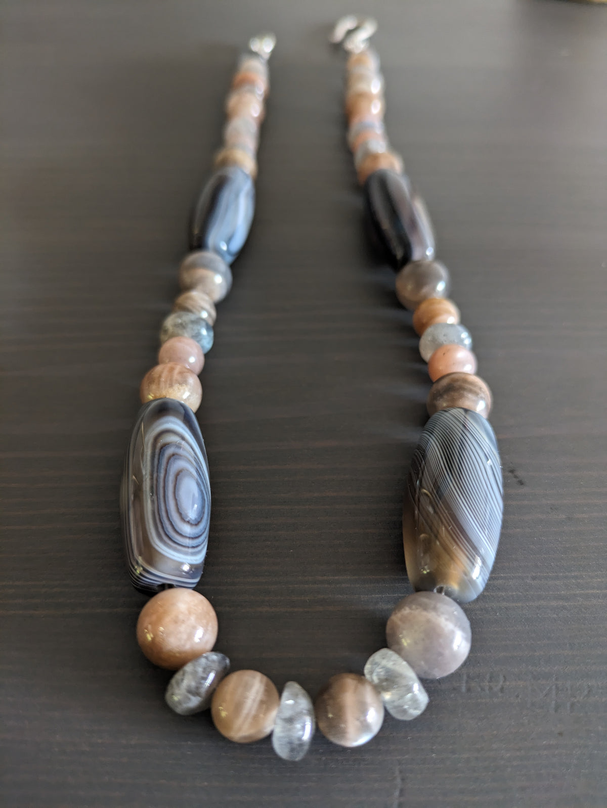 SUNSTONE x LABRADORITE x BANDED AGATE